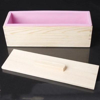 Cover 1.2KG 900ml Silicone Toast Wooden Box Cold Soap Processing Handmade Soap Mold