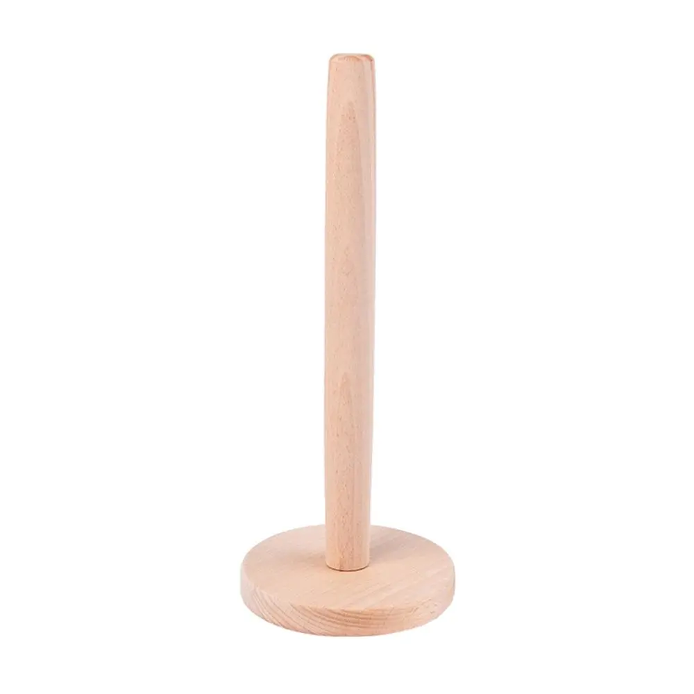 Vertical Simple Japanese Style Solid Wood Kitchen Paper Holder Toilet Roll Holder Beech Frame
