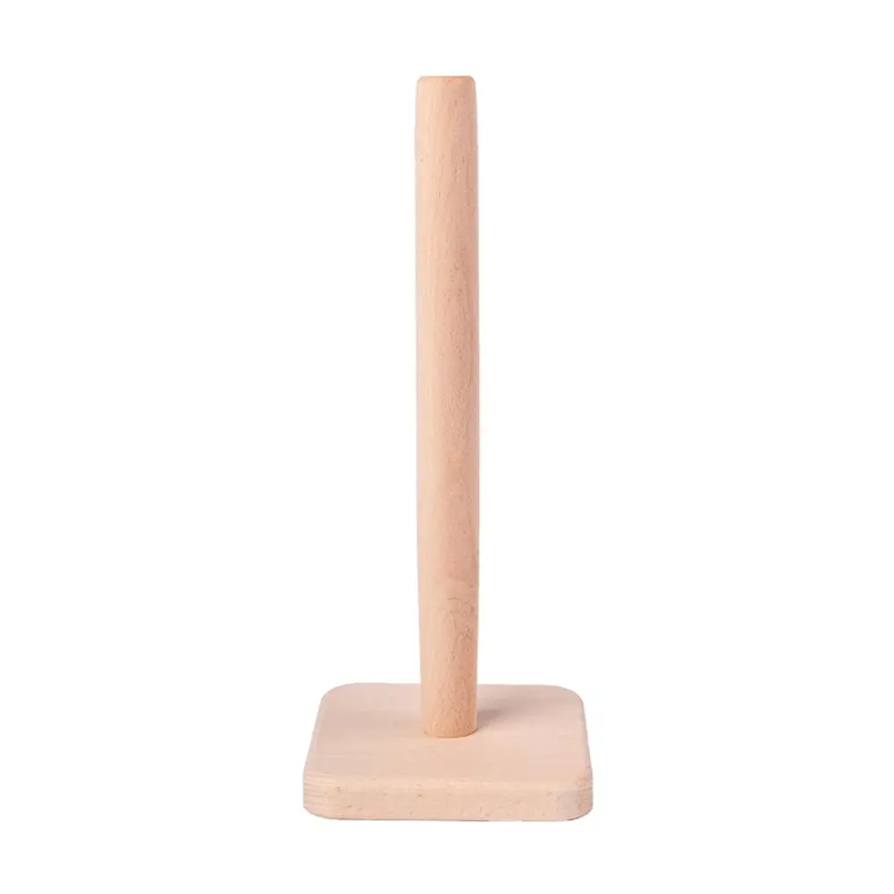Vertical Simple Japanese Style Solid Wood Kitchen Paper Holder Toilet Roll Holder Beech Frame