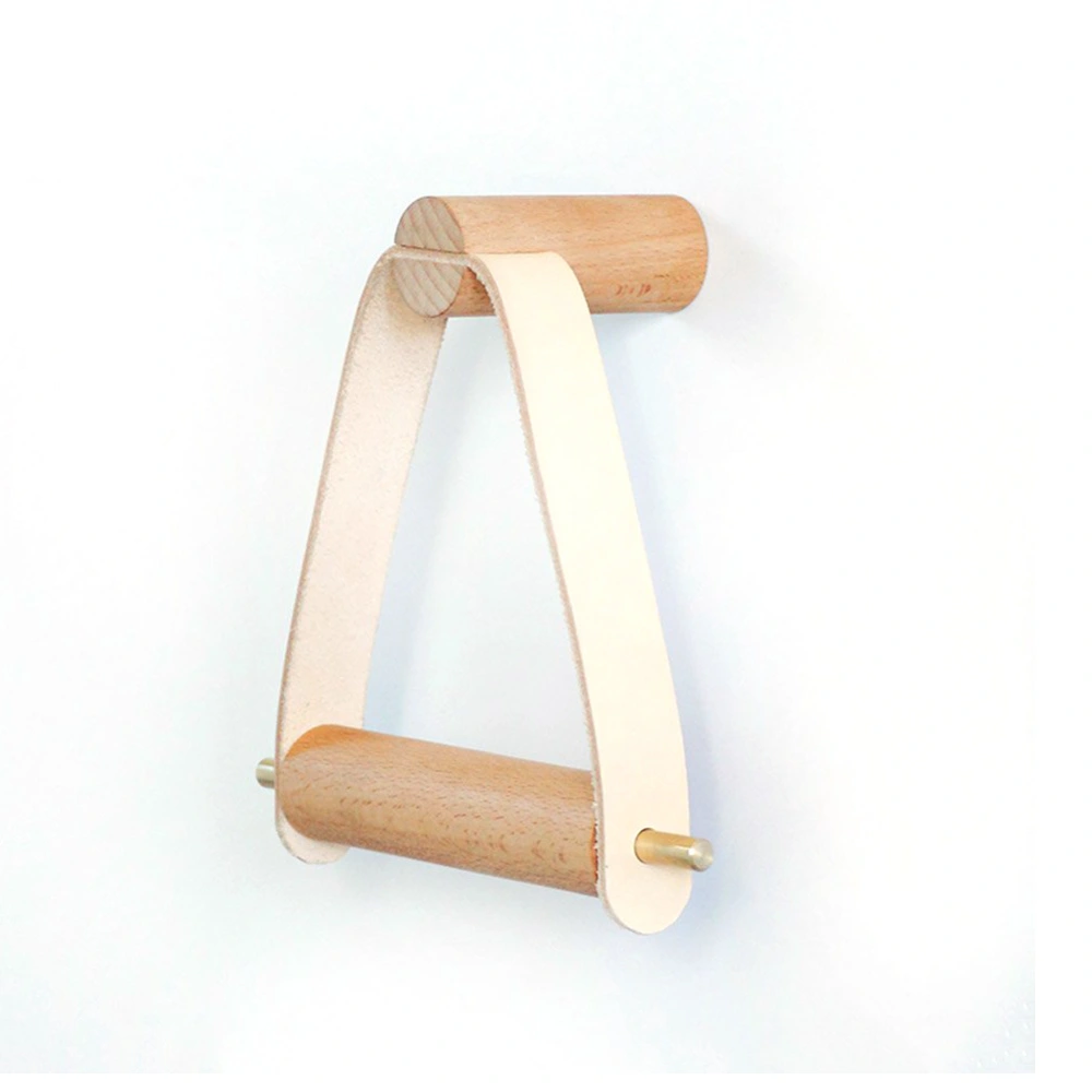 Toilet Hotel Paper Towel Holder Wooden Vertical Creative Paper Roll Holder Household Paper Roll Perforation-Free Hanger Paper Towel Holder