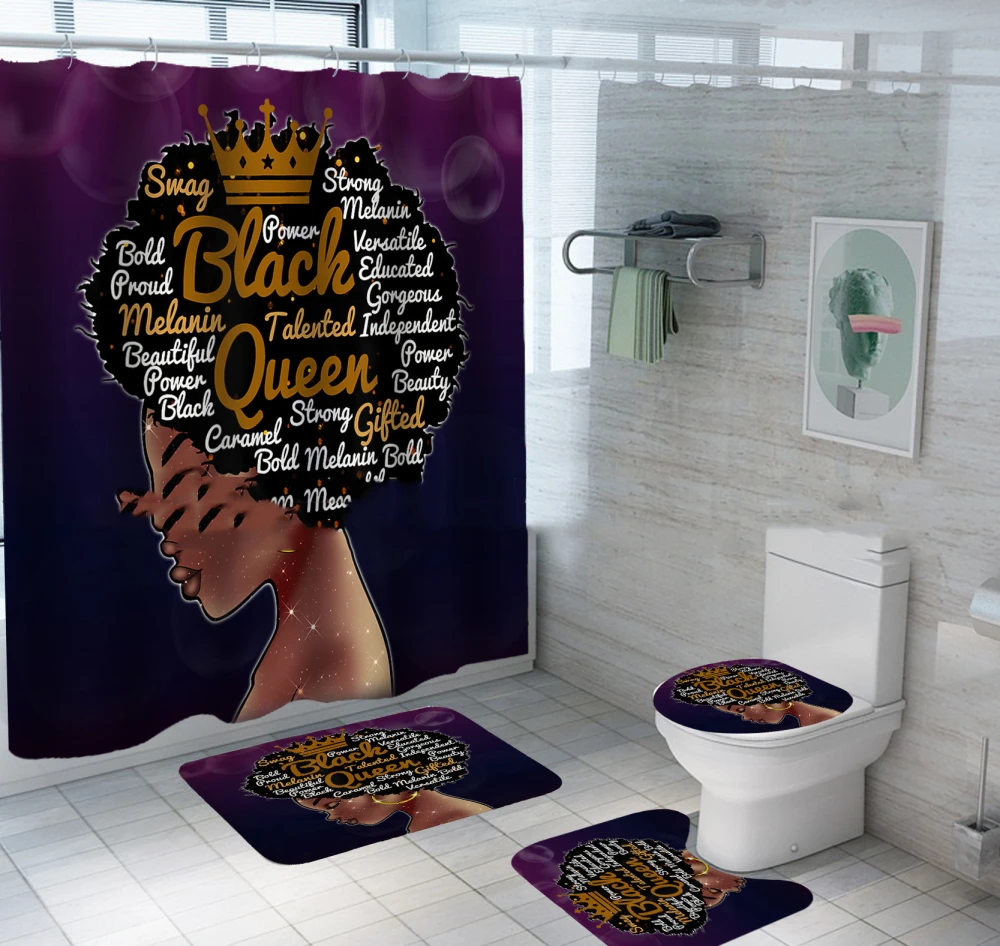 Polyester Material Digital Printing African Explosive Letters Woman Head Mat Tapestry