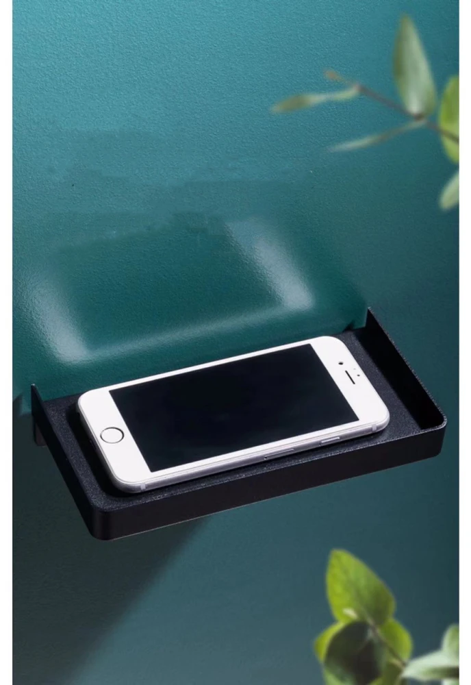 Punch-free 304 Stainless Steel Soap Holder, Mobile Phone Holder In Public Bathroom