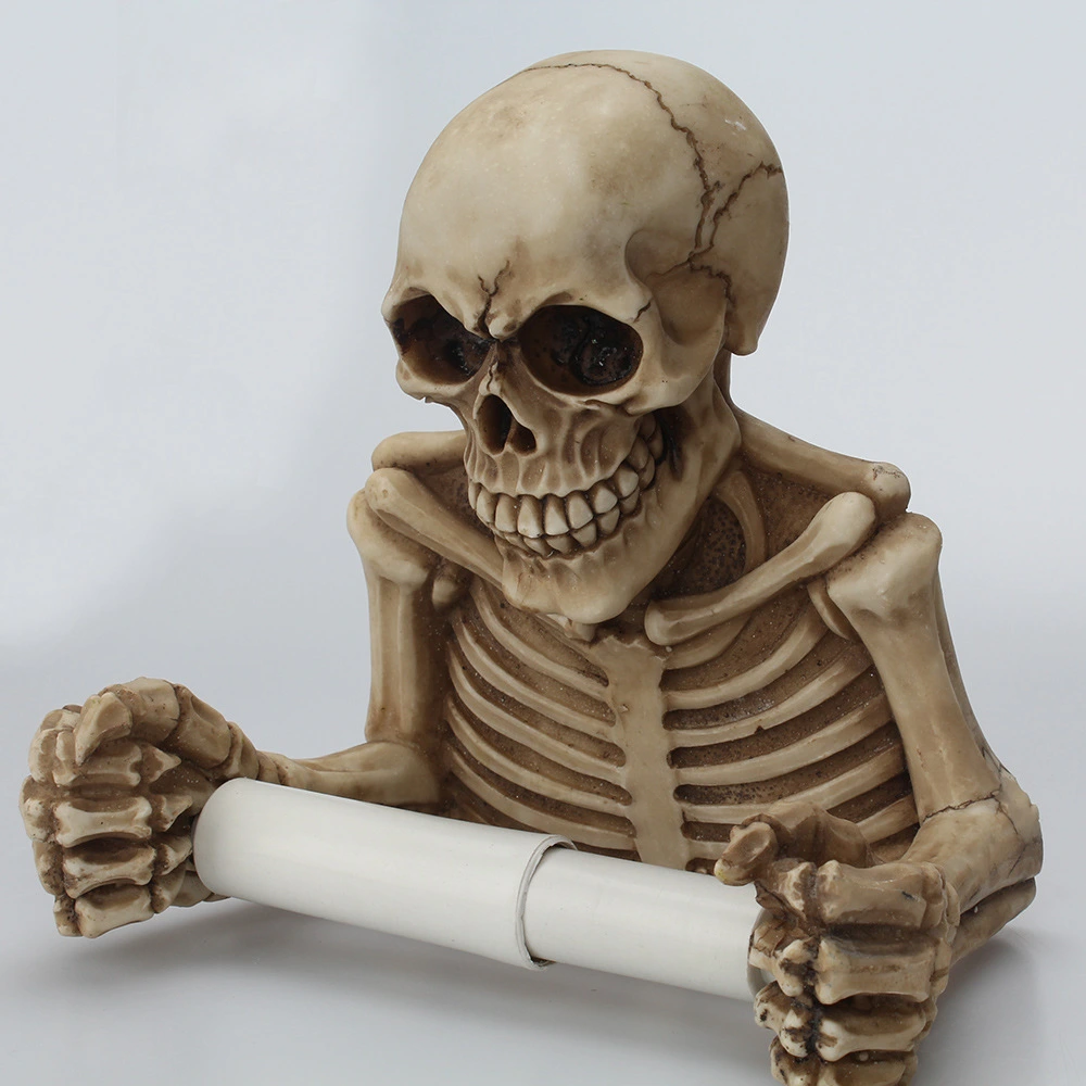 Wall-mounted skull roll paper holder