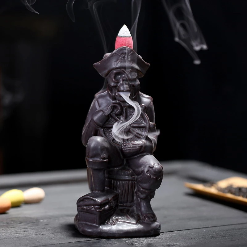 Character Skull Pirate Skull Pirate Backflow Incense Burner