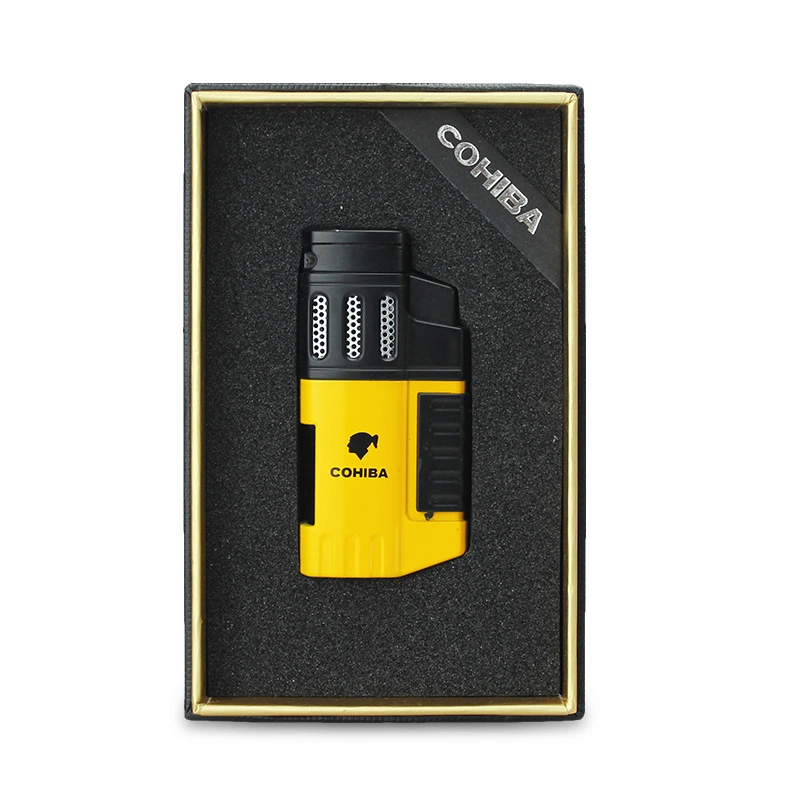 Commemorative Edition Portable Four Straight Cigar Lighter With Hole Opener