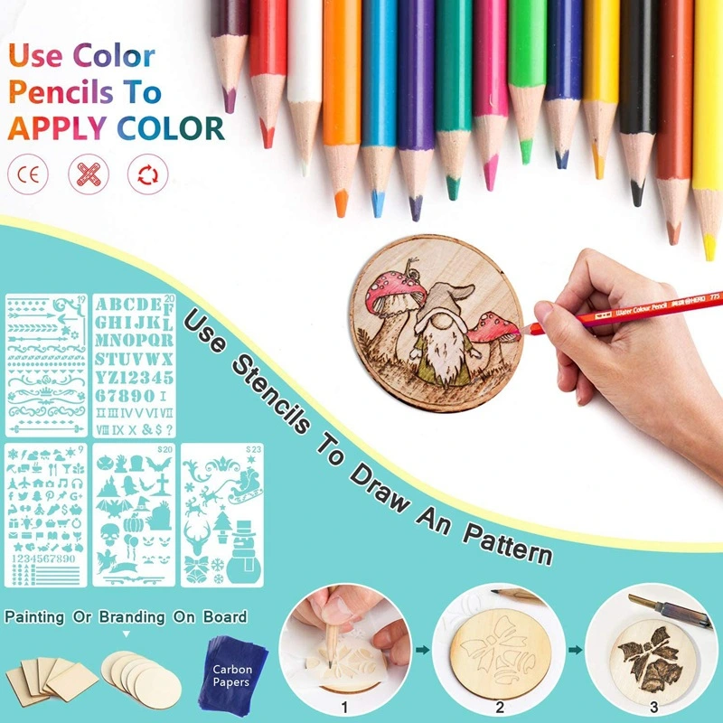 DIY wood burning kit constant temperature iron pen with switch