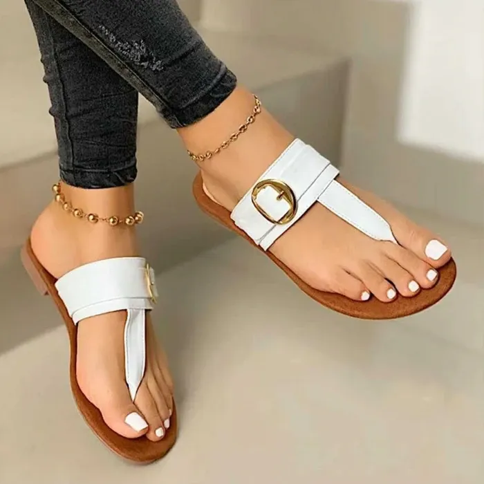 Flat toe casual slippers