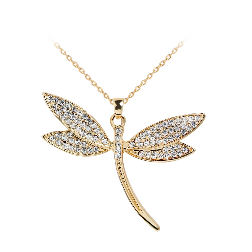 New style diamond elegant dragonfly pendant necklace