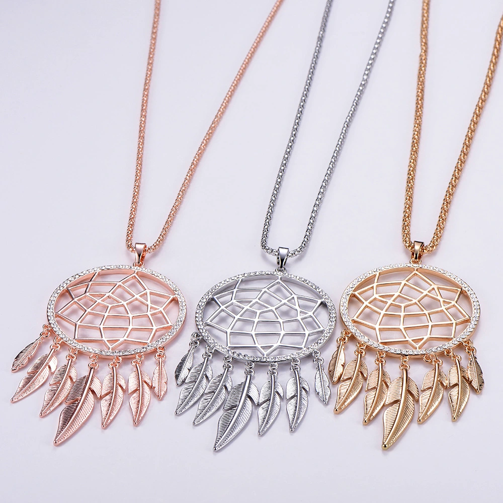 Ethnic style round dream catcher hollow necklace