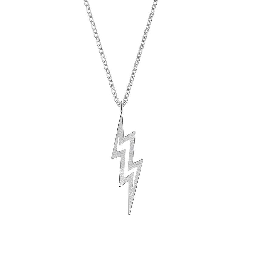 Stainless steel hollow metal gold lightning Pendant