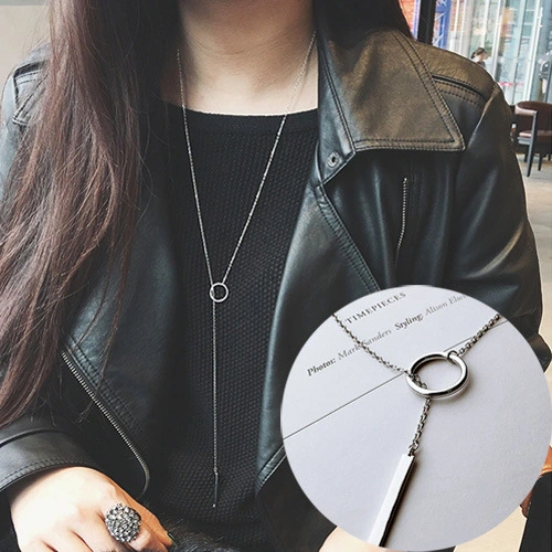 Circle necklace female long sweater chain