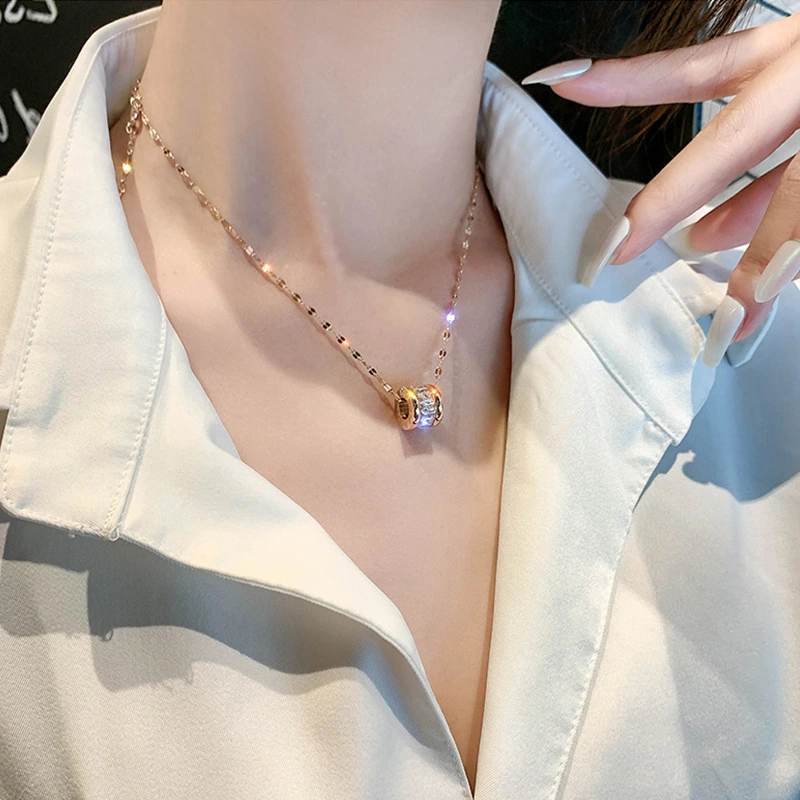 Gold Plated Color Protection Necklace Women's Niche Design Sense