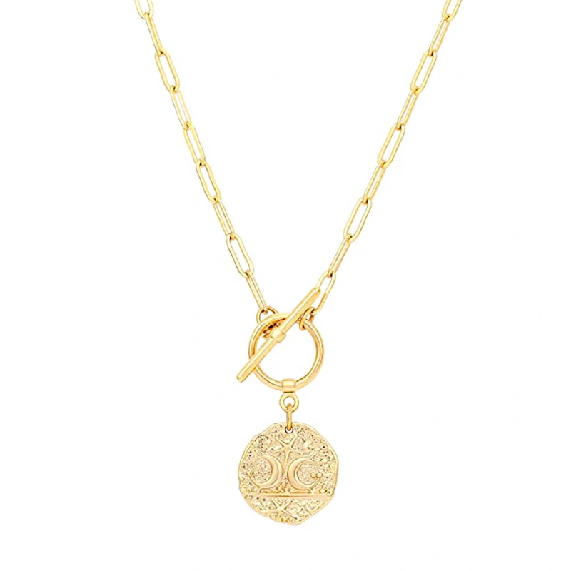 Medallion Moon Star Pendant Minimalist Necklace Jewelry