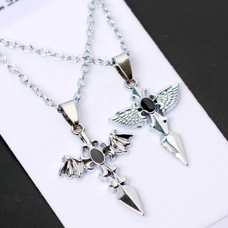 Personality Male and Female Student Friendship Necklace Cross Couple Necklace