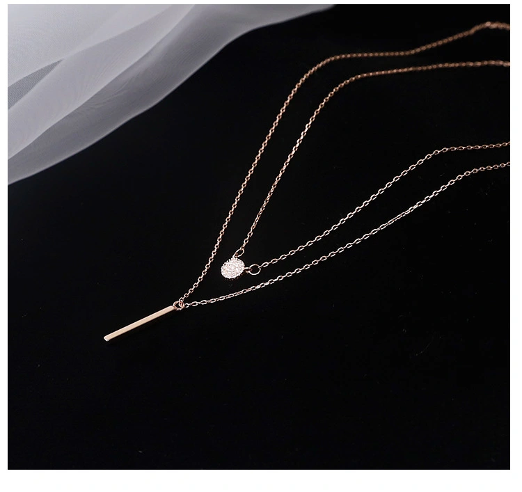 Double-layer Necklace Female Pendant Light Luxury Niche Design Simple Temperament Ins Cold Wind