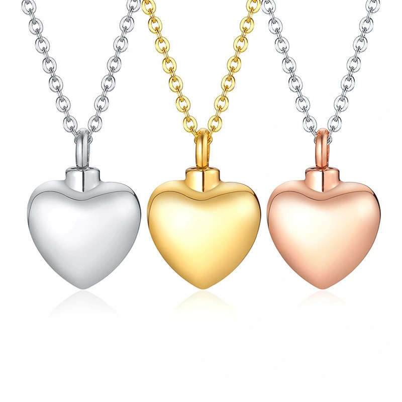 Water Bottle Pendant Titanium Steel Heart-Shaped Detachable Pendant With Small Bead Chain