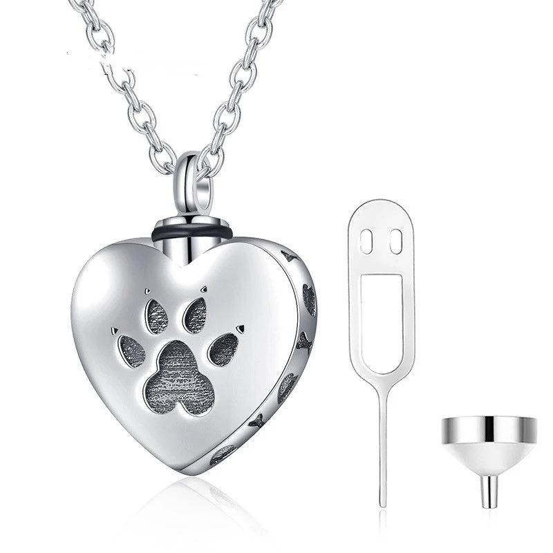 European And American Dog Footprints Urn Pendant