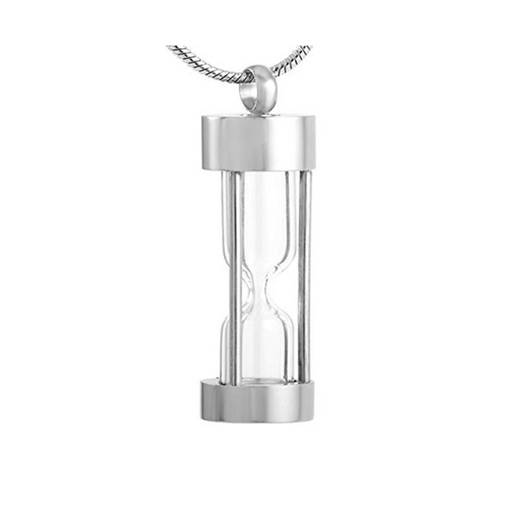 Glass Hourglass Casket Necklace Can Be Opened With Perfume Bottle Pendant