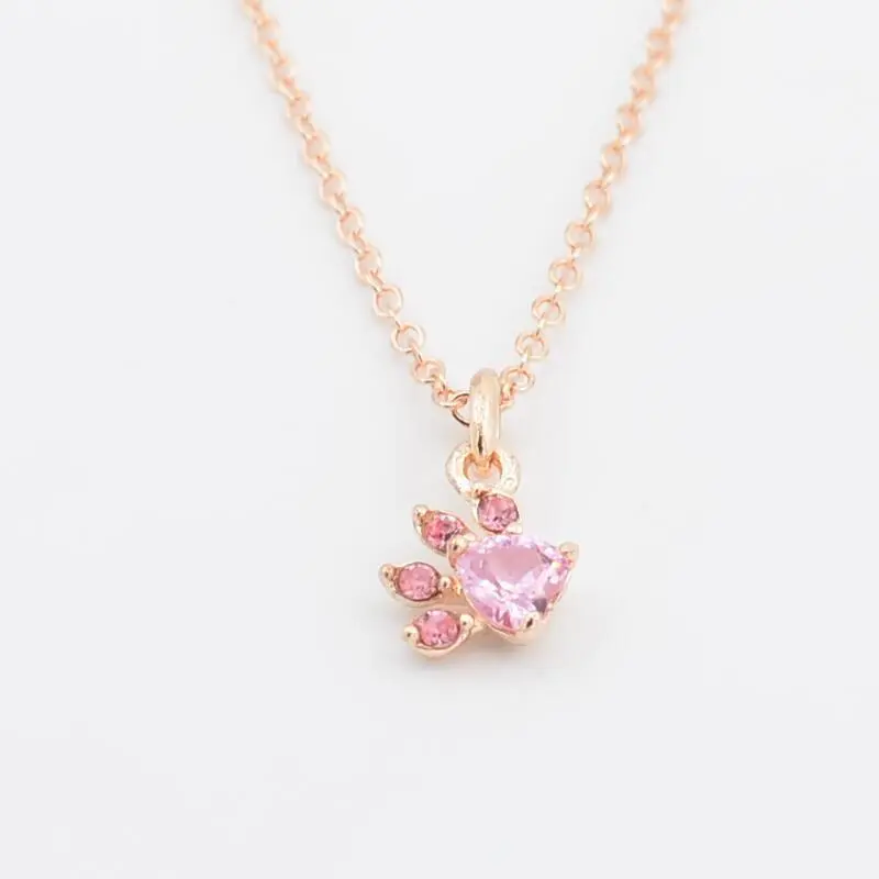 Animal Footprint Pink Diamond Pendant