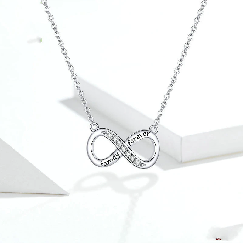 Women's Fashion Simple Platinum Plated DIY Sterling Silver Necklace 