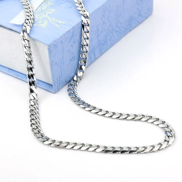 Personalized Titanium Steel Necklace Flat Snake Bone Clavicle Chain