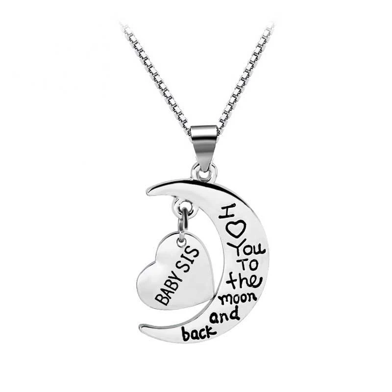 European and American Fashion Jewelry Little Big Sister Love Custom Necklace 