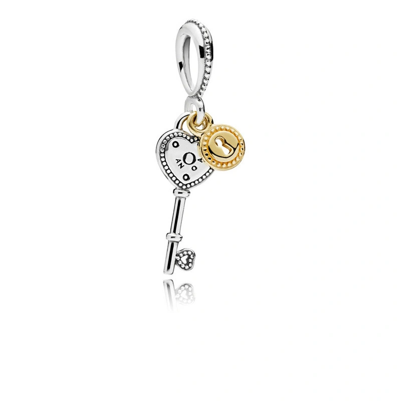 Heart-shaped Key Sterling Silver Pendant Simple