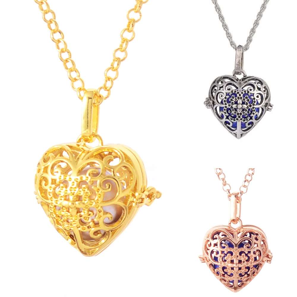 Qin Yinzhu Maternity Hollow Peach Heart Pendant Necklace