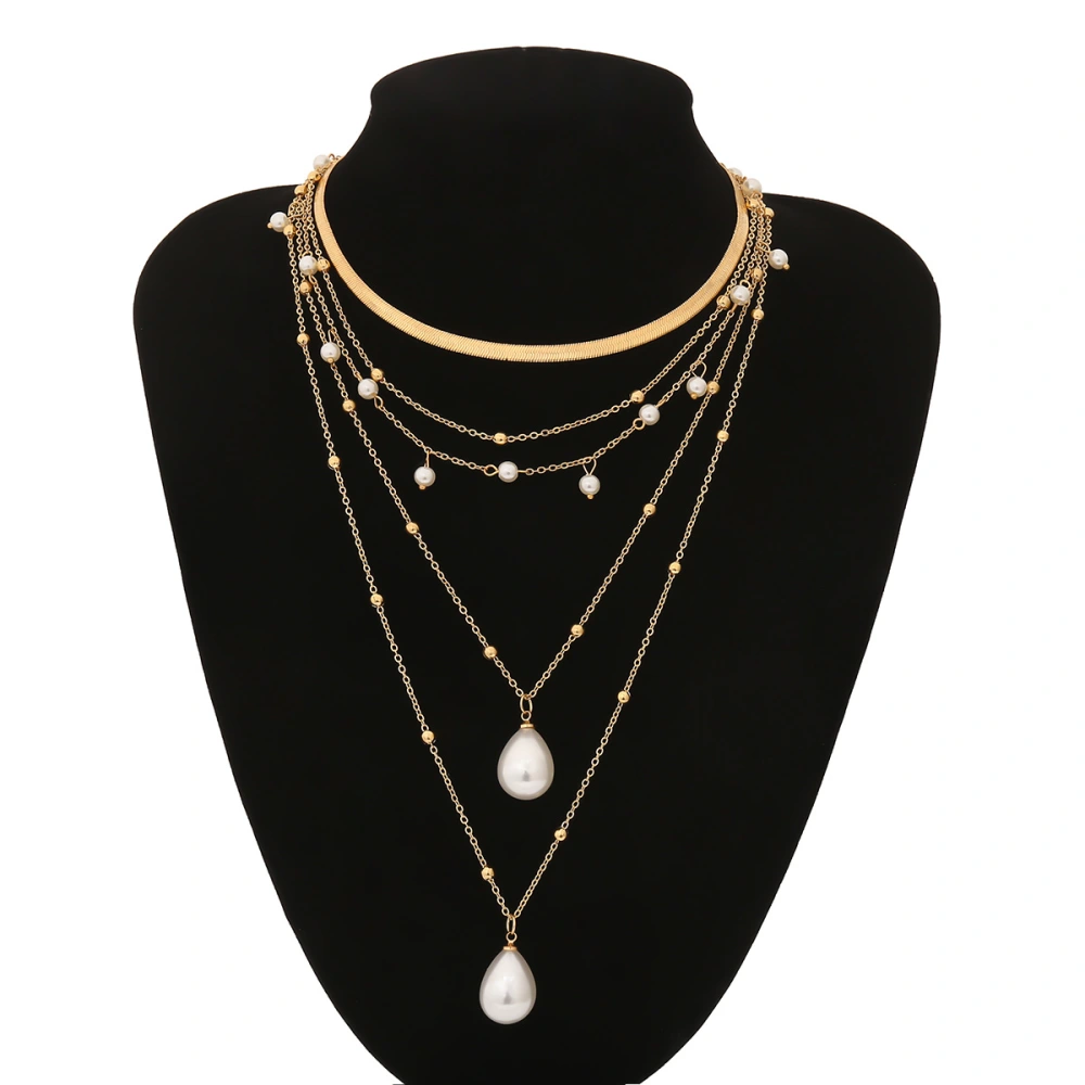 Generous Geometric Imitation Pearl Set Necklace