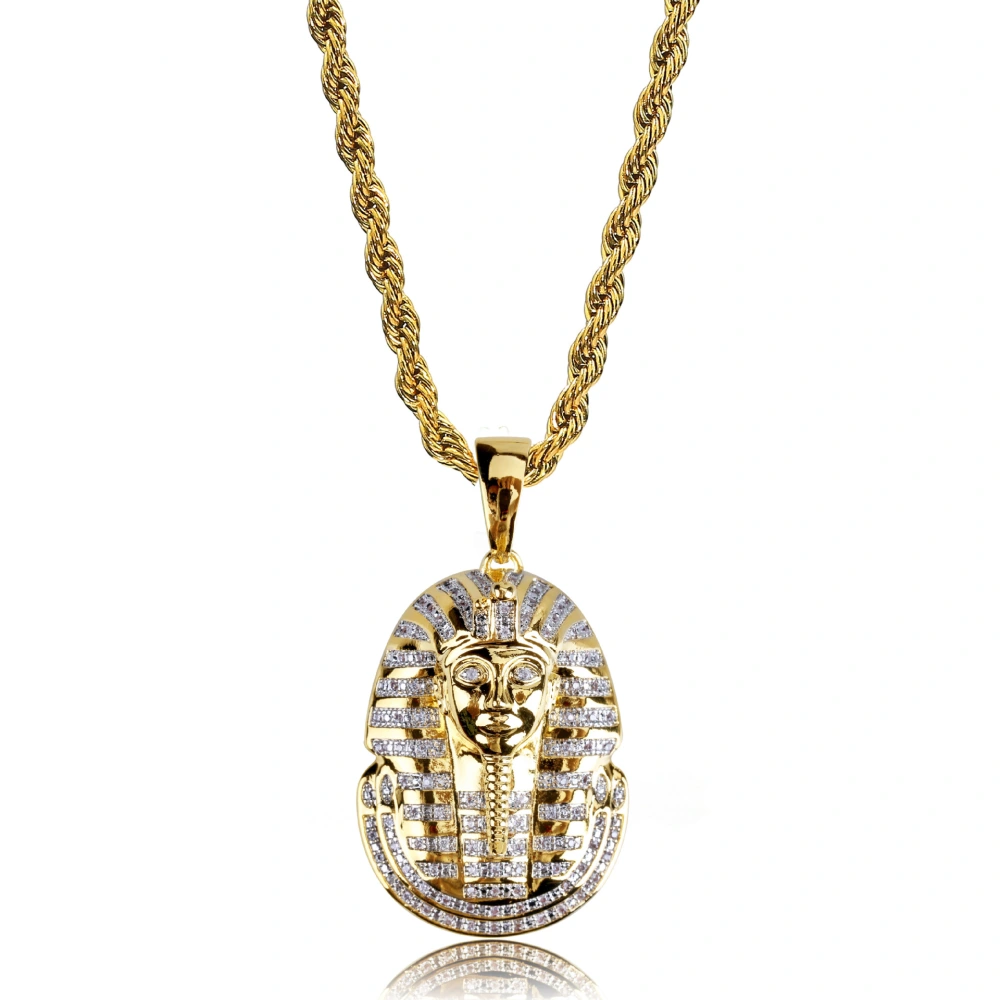 New Arrival Hip Hop Jewelry Iced Out Egyptian Pharaoh Pendant Necklace 