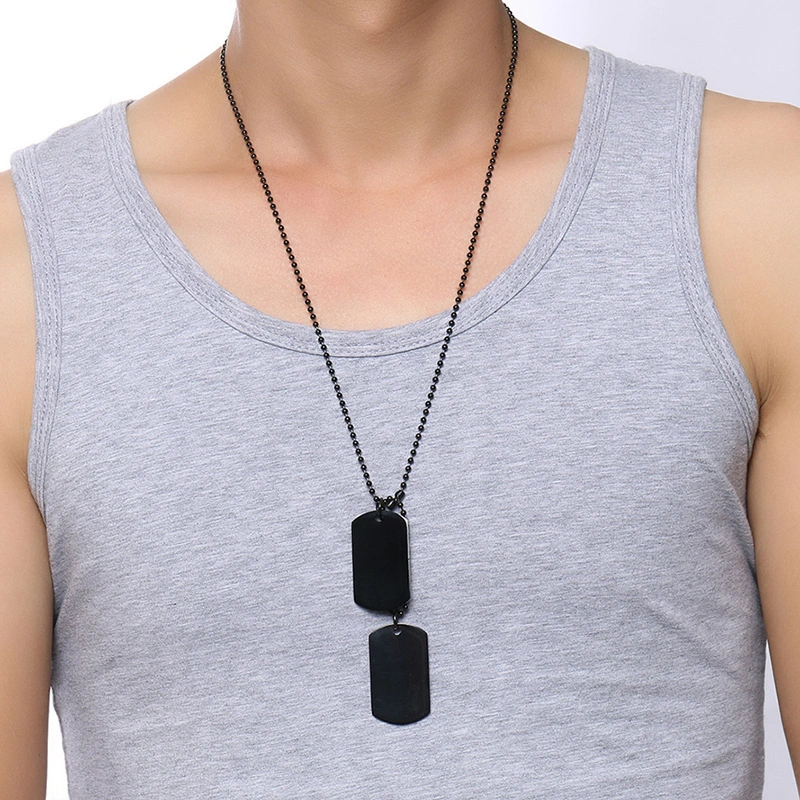 Stainless Steel Engraving Double Tag Pendant