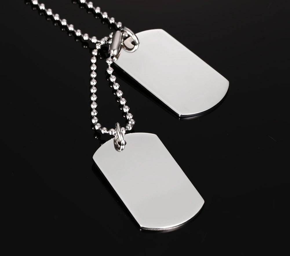 Stainless Steel Engraving Double Tag Pendant