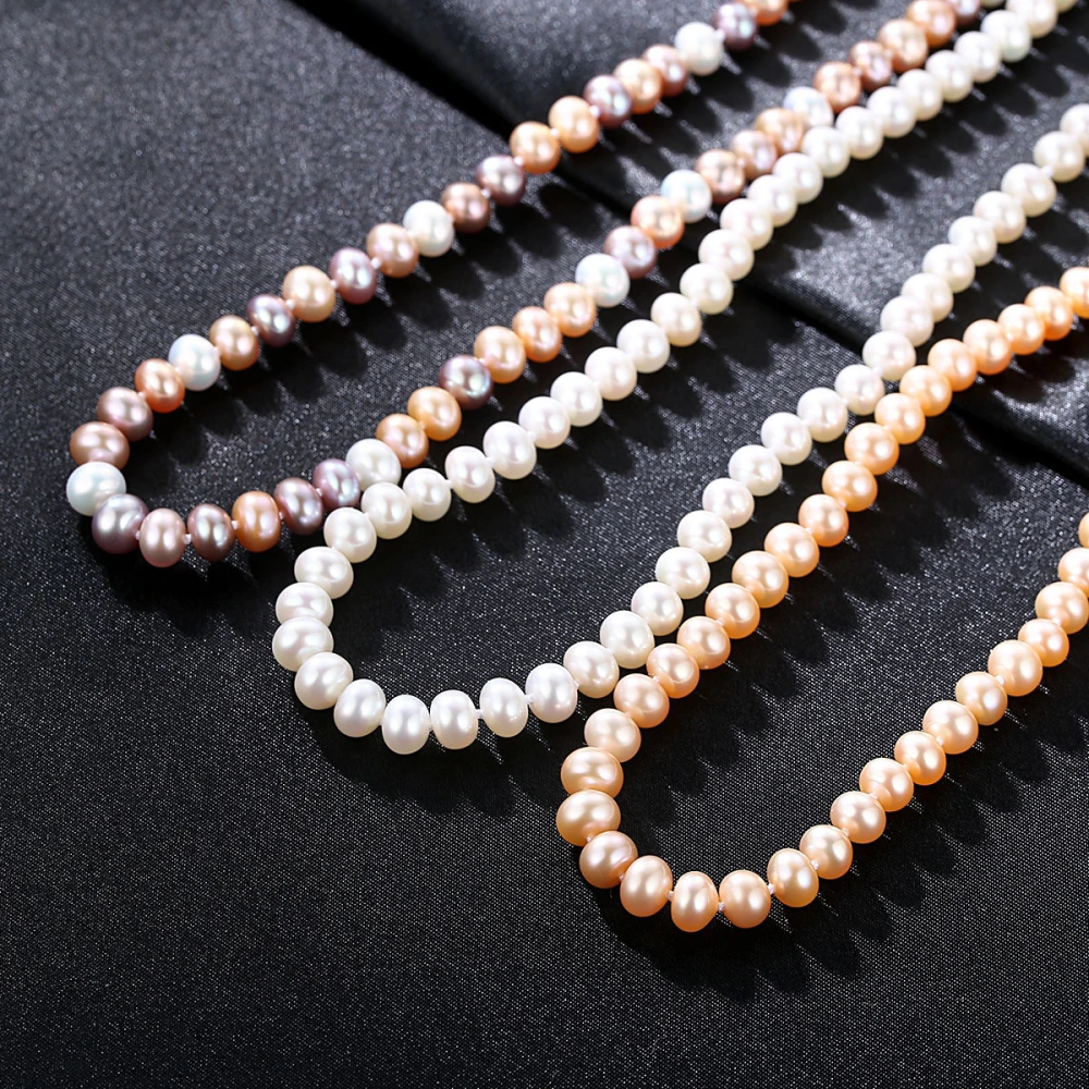 S925 Silver 7-8mm Freshwater Pearl Necklace