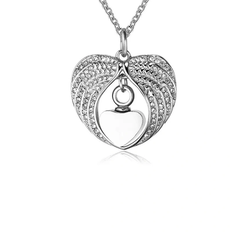 European And American Popular Angel Wings Urn Pendant Necklace