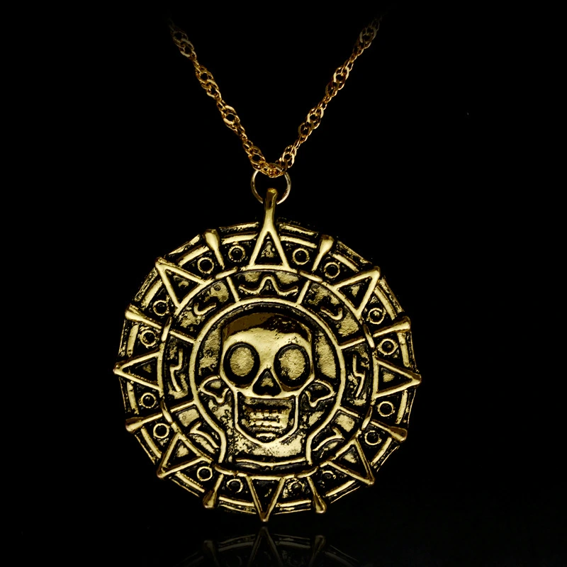 Pirates of the Caribbean Gold Coin Skull Necklace