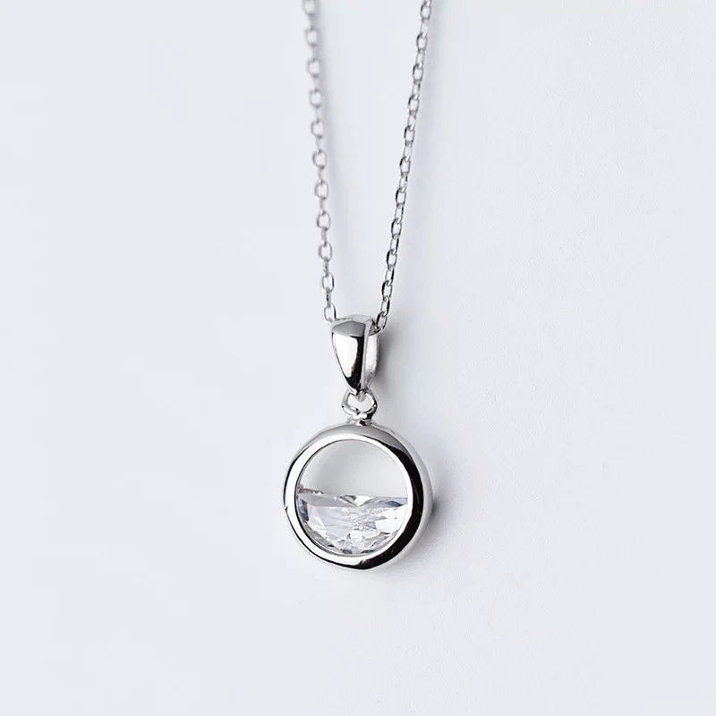 Creative Small Fresh Half Circle Water Drop Pendant Necklace