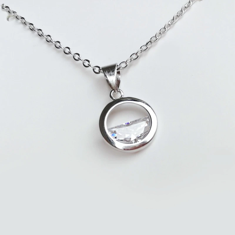 Creative Small Fresh Half Circle Water Drop Pendant Necklace