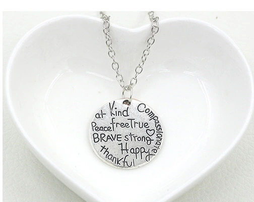 Alloy Letter Necklace Two Tone Be Lady Pendant