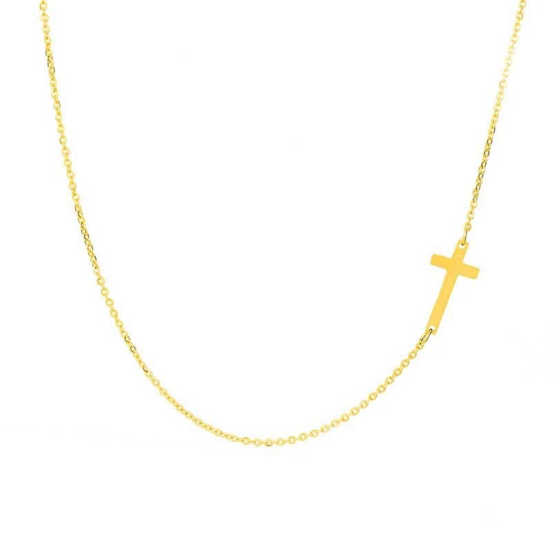 Simple Cross Pendant Stainless Steel Choker Clavicle Necklace