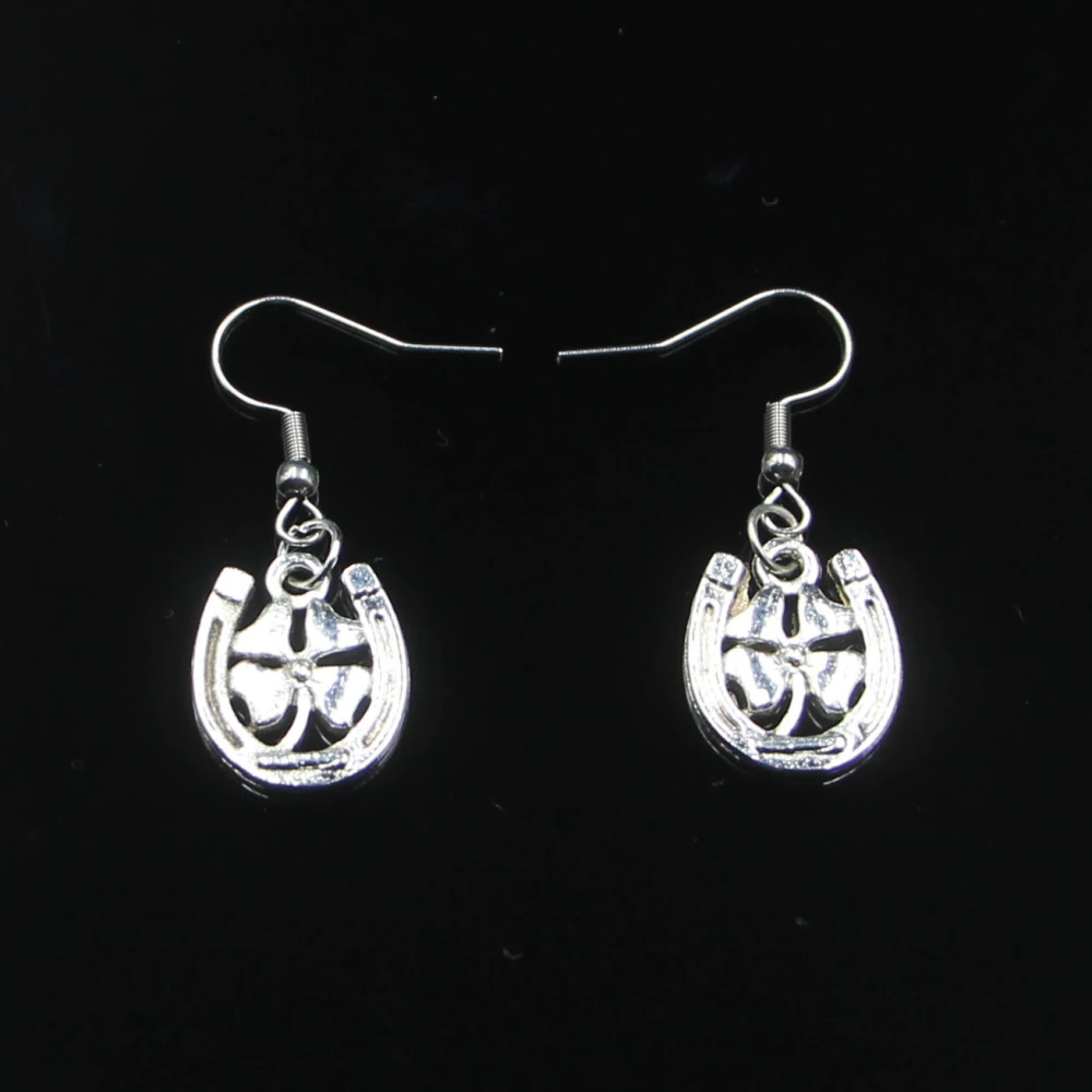 DIY Retro Alloy 18  15mm Horseshoe Pendant Earrings