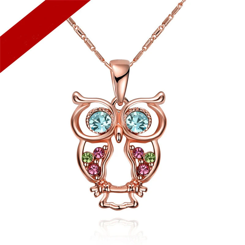 Owl Rose Gold Necklace Fashion Clavicle Chain