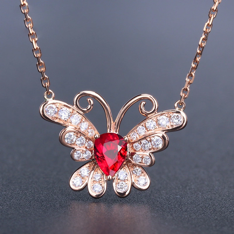 New Personality Temperament Gemstone Butterfly Necklace