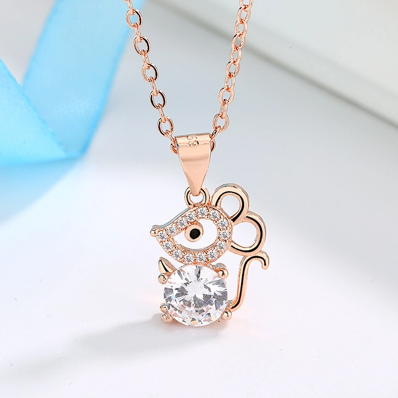 Rat Pendant Necklace Female Zodiac Year of the Rat Pendant Jewelry