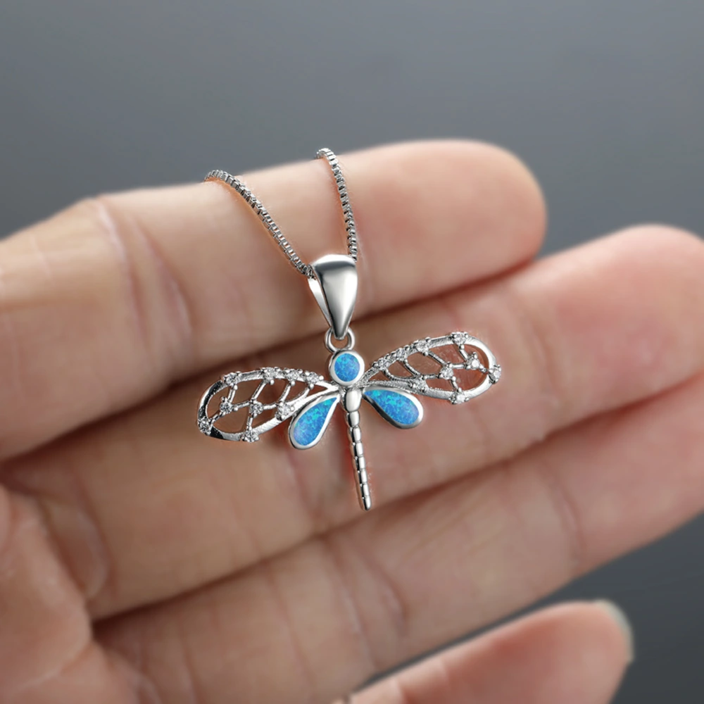 Opal Dragonfly Necklace Fashion All-match Student