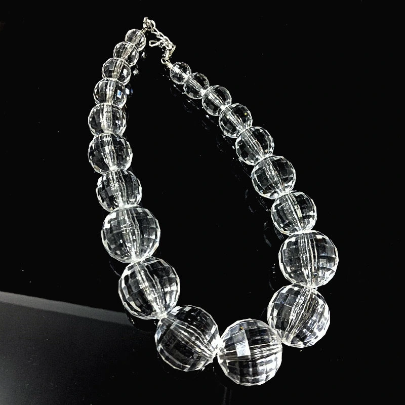 FishSheep Statement Clear Big Acrylic Ball Choker Necklace