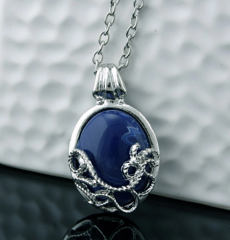 The Vampire Diaries Necklace Vintage Katherine Blue Stone