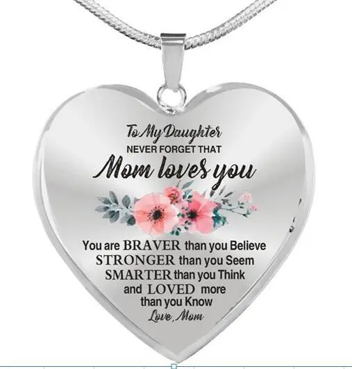 Daughter neck chain pendants Mother's Day Thanksgiving necklaces jewelry 