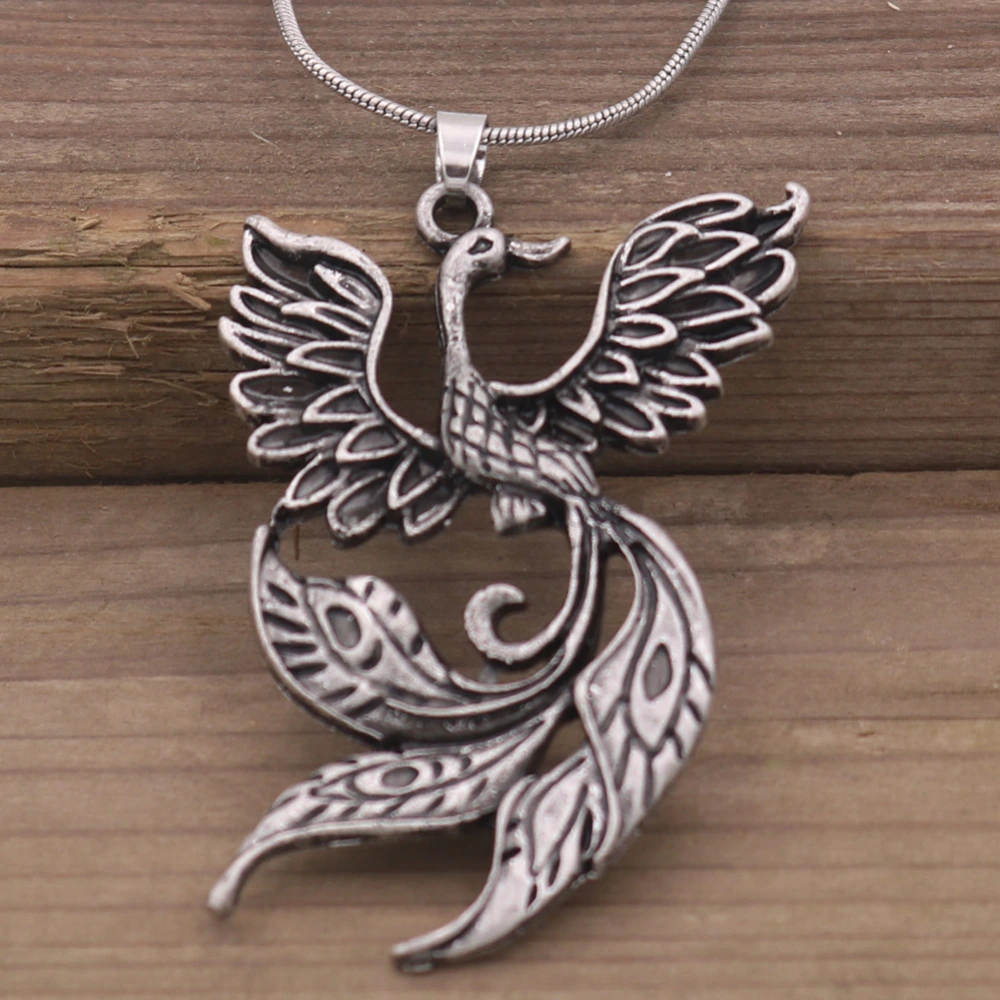 Phoenix Firebird Necklace Vintage Pendant Auspicious Bird 