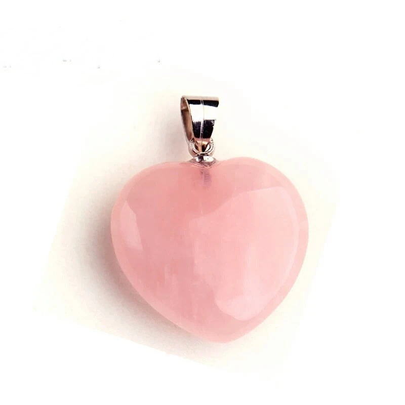 Pink Crystal Love Pendant Pink Crystal Heart Necklace Sweater Chain