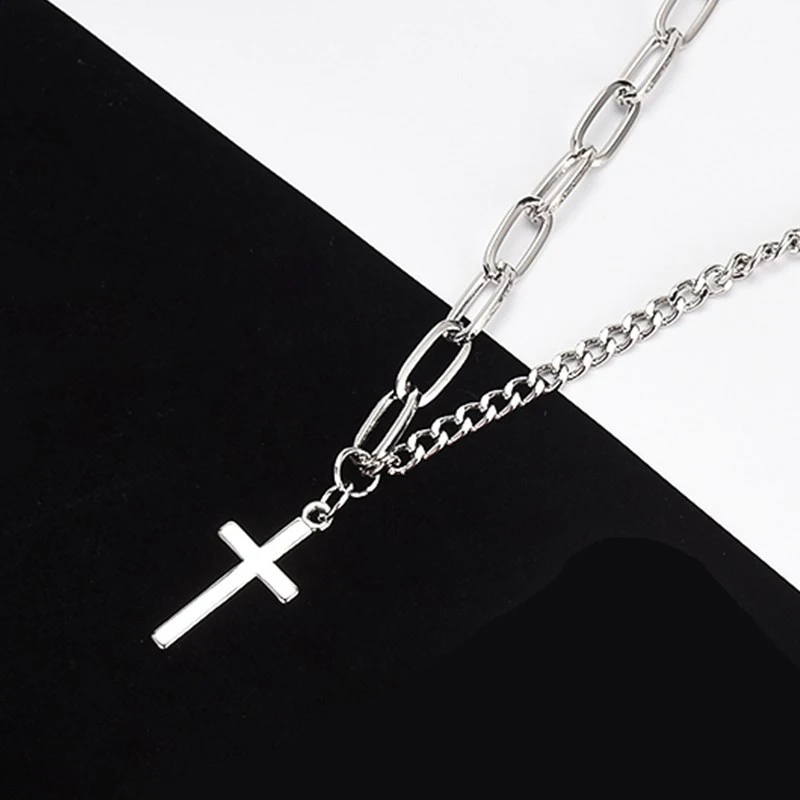 Fashion Metal Cross Pendant Sweater Chain